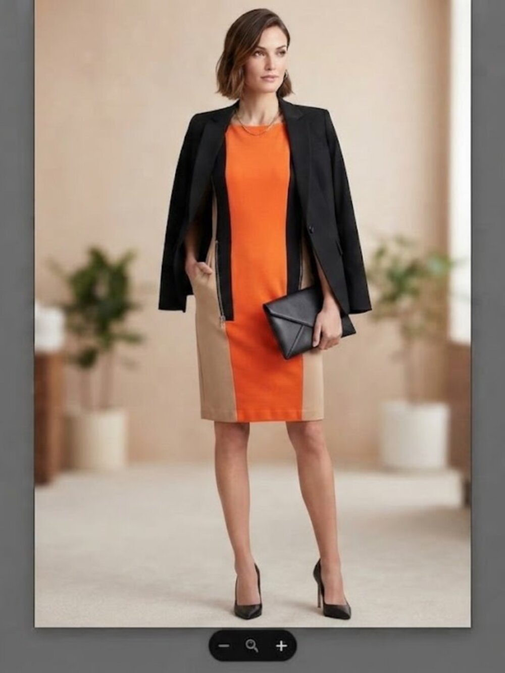 Kenneth Cole NY Marcie Colorblock Sheath Dress- accent Zippers & Crew Neck SZ 6